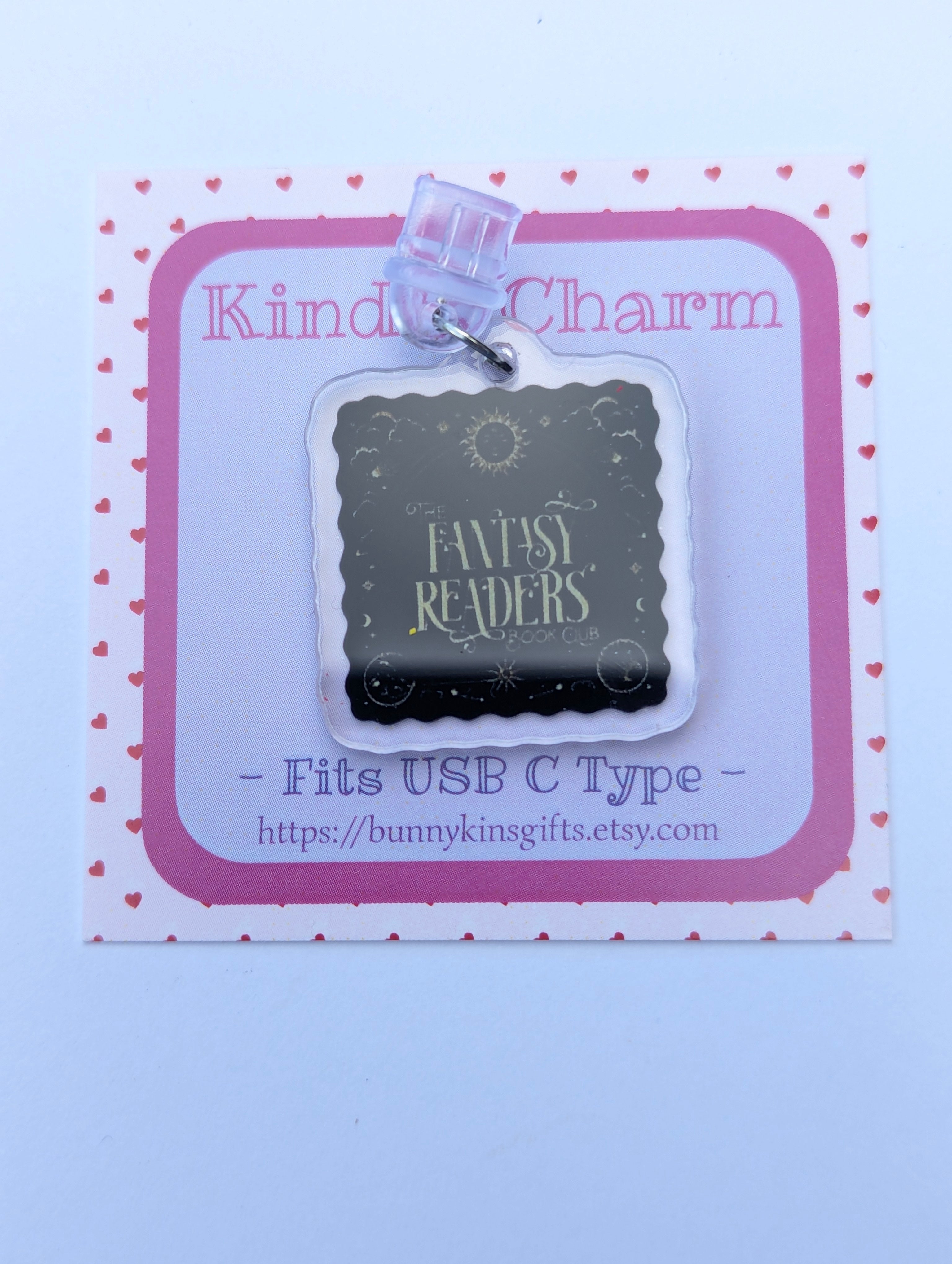Fantasy Readers Kindle Charm for USB-C Port - Decorate your E-Readers or Phone