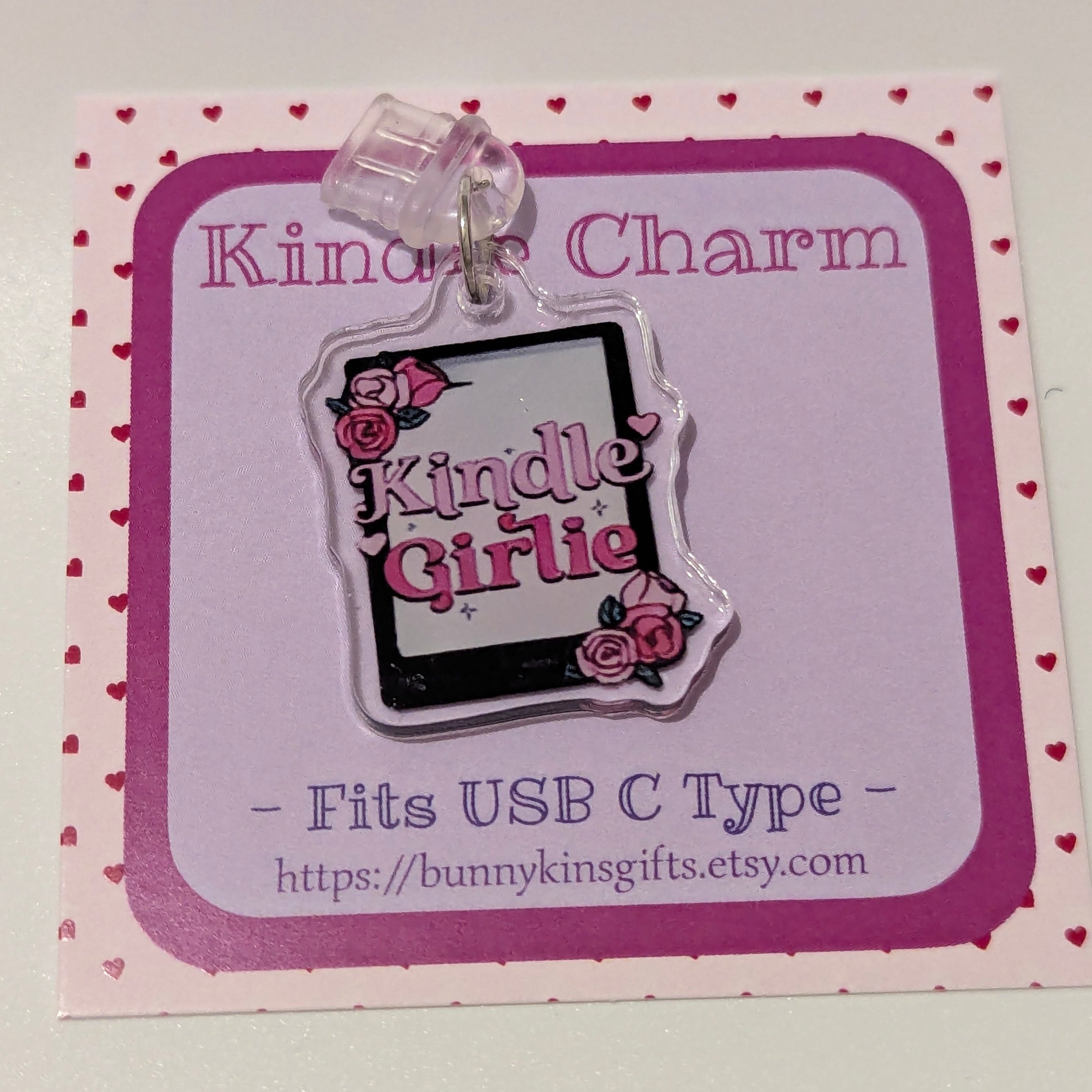 Kindle Girlie Kindle Charm for USB-C Port - Decorate your E-Readers or Phone