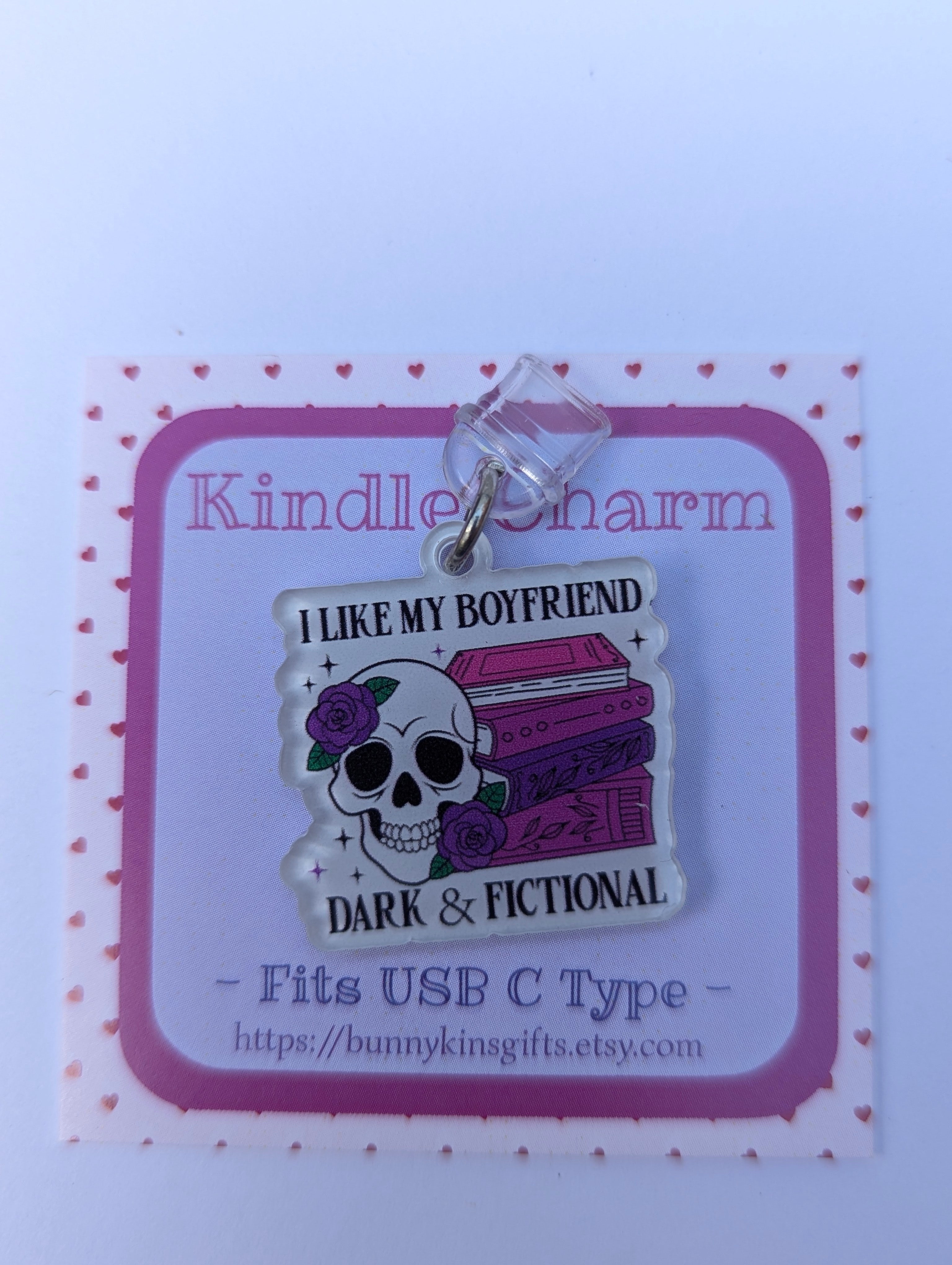 Dark & Fictional Kindle Charm for USB-C Port - Decorate your E-Readers or Phone