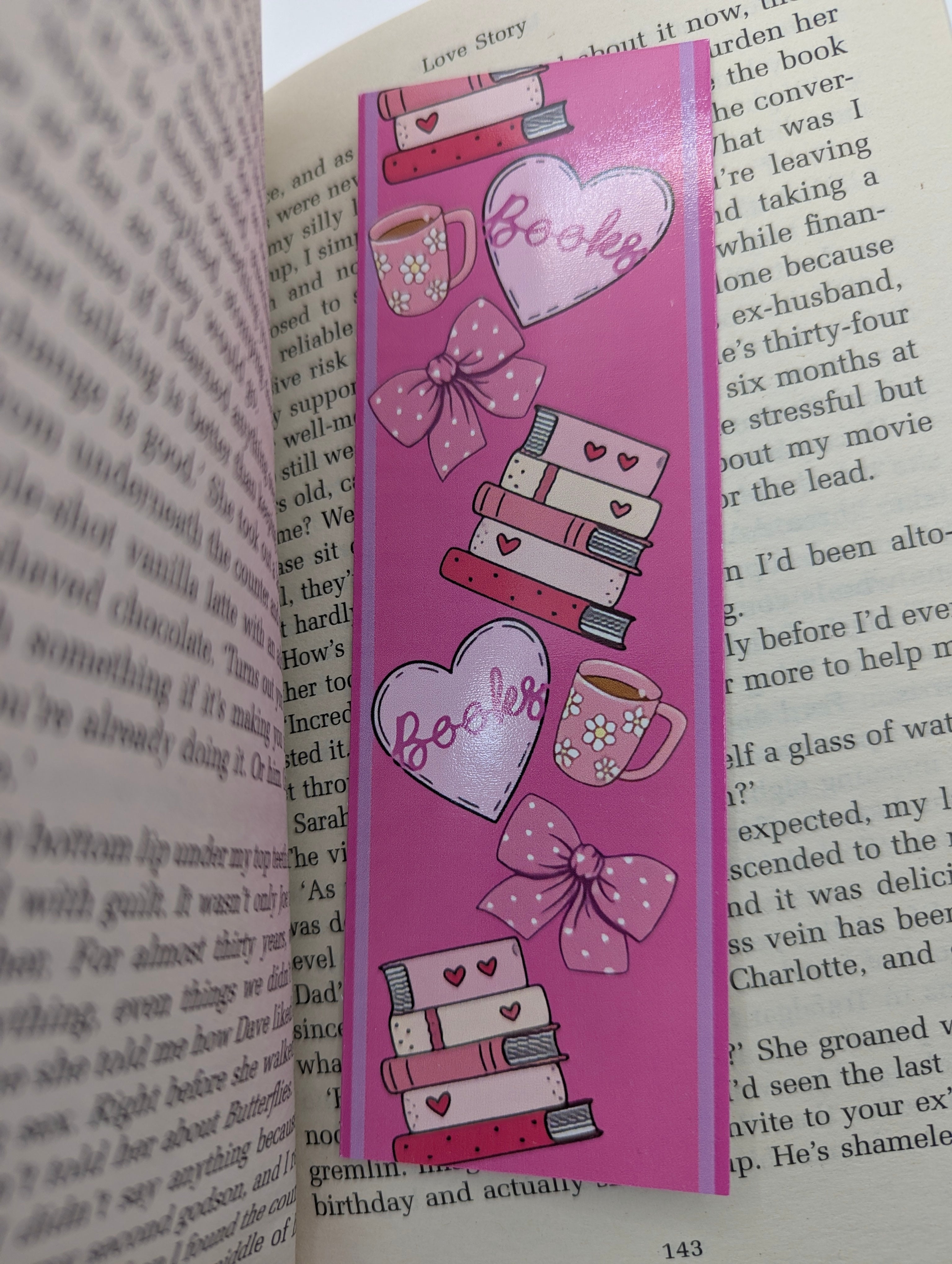 Pink Book Lover Bookmark