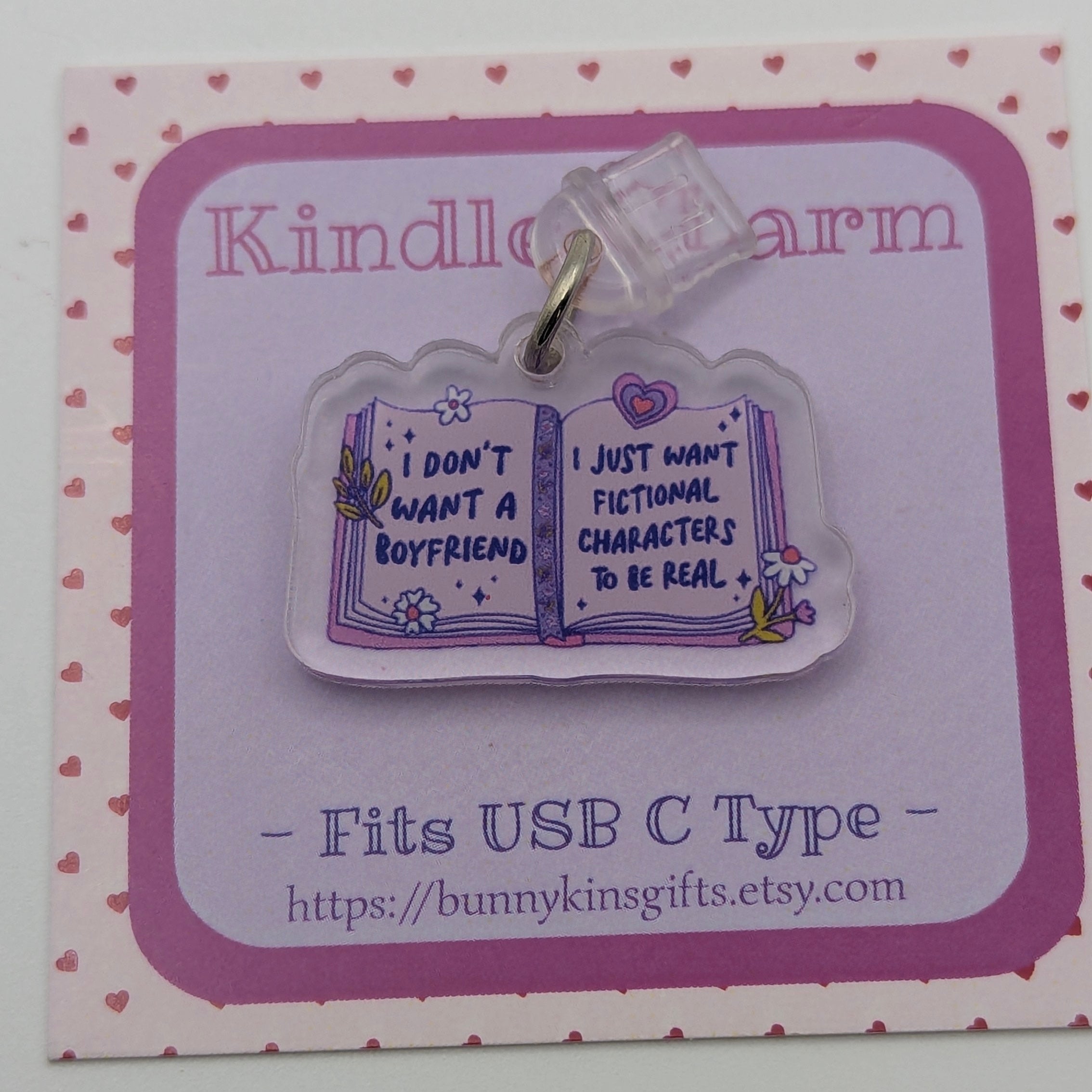Fictional Characters Kindle Charm for USB-C Port - Decorate your E-Readers or Phone