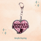 Hockey Romance Heart Keychain