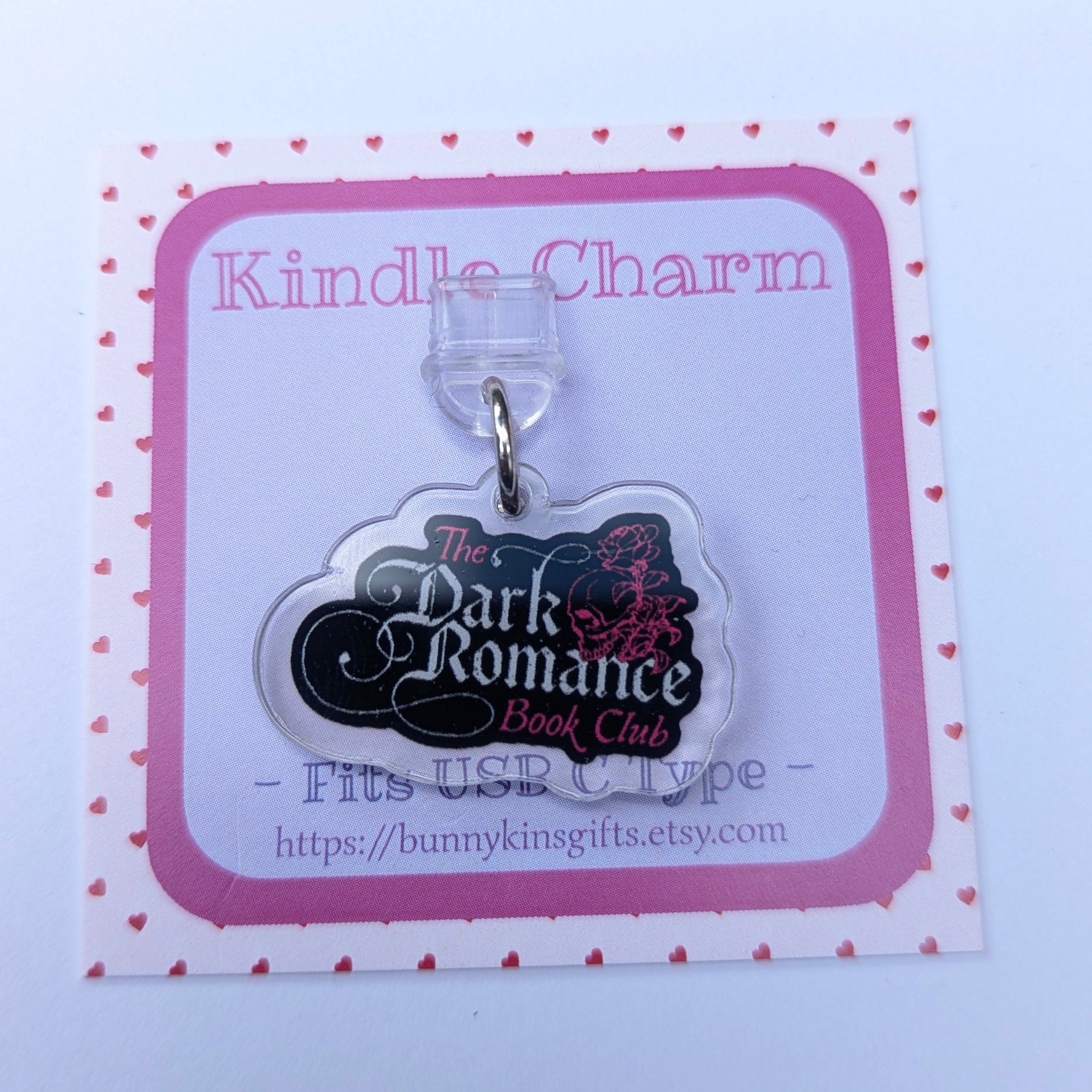 Dark Romance Book Club Kindle Charm for USB-C Port - Decorate your E-Readers or Phone
