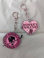 Hockey Romance Heart Keychain