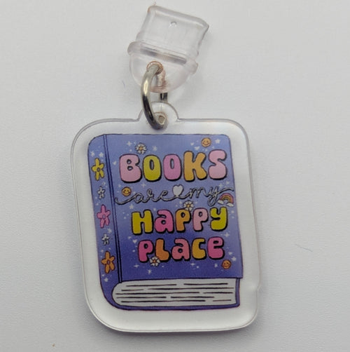 Books Are My Happy Place Kindle Charm for USB-C Port - Decorate your E-Readers or Phone