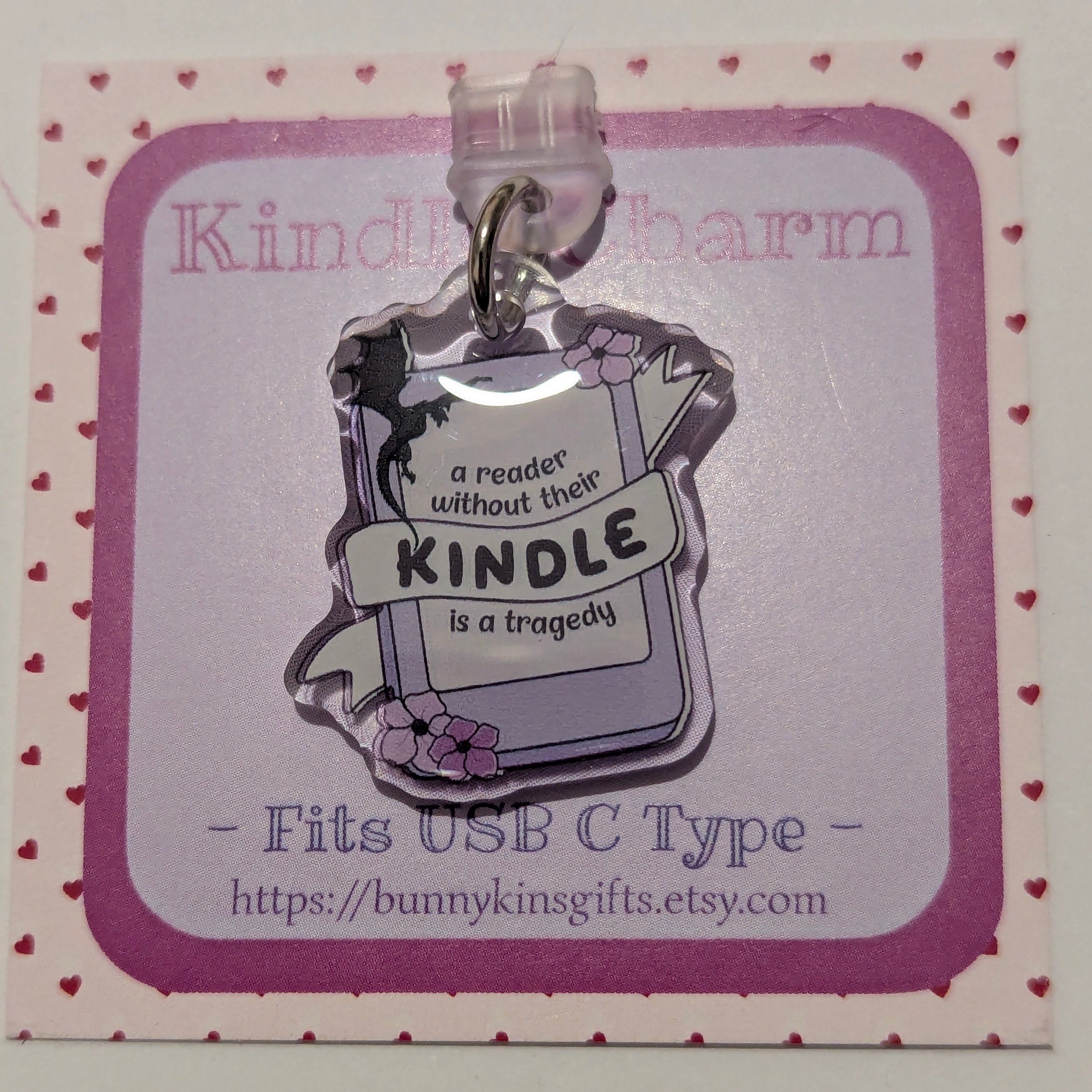 Deluxe Kindle Dragons Kindle Charm for USB-C Port - Decorate your E-Readers or Phone