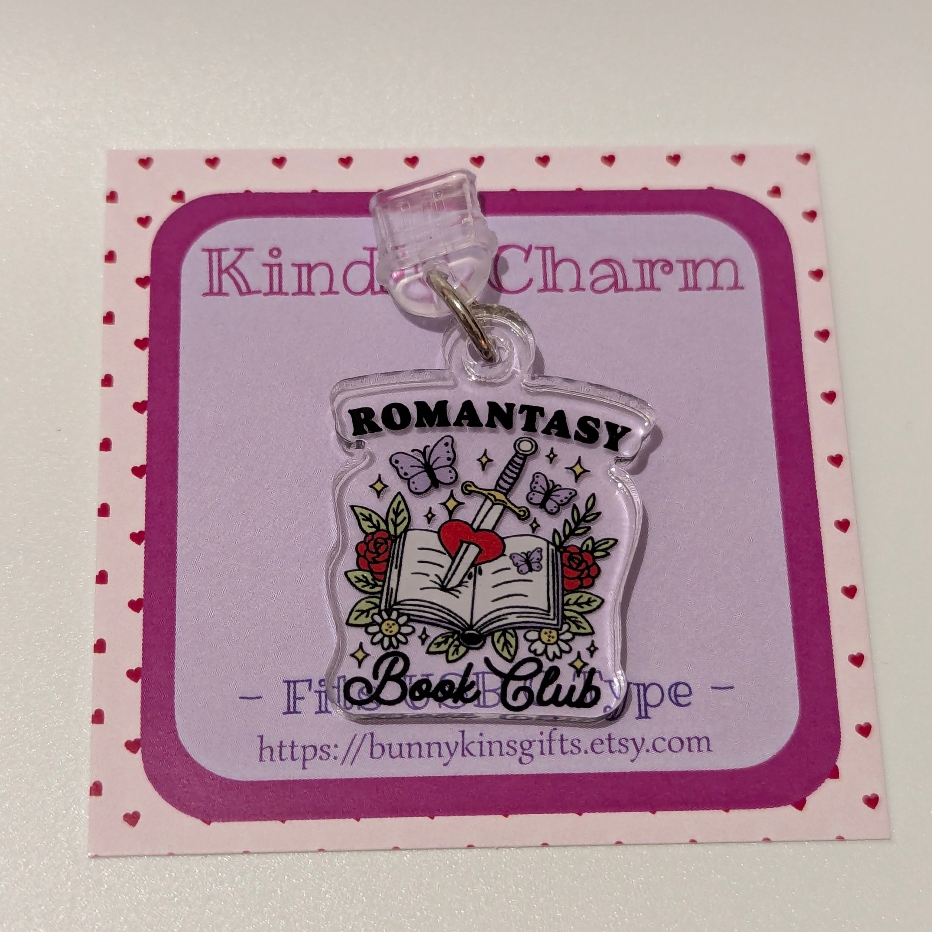 Romantasy Book Club Kindle Charm for USB-C Port - Decorate your E-Readers or Phone