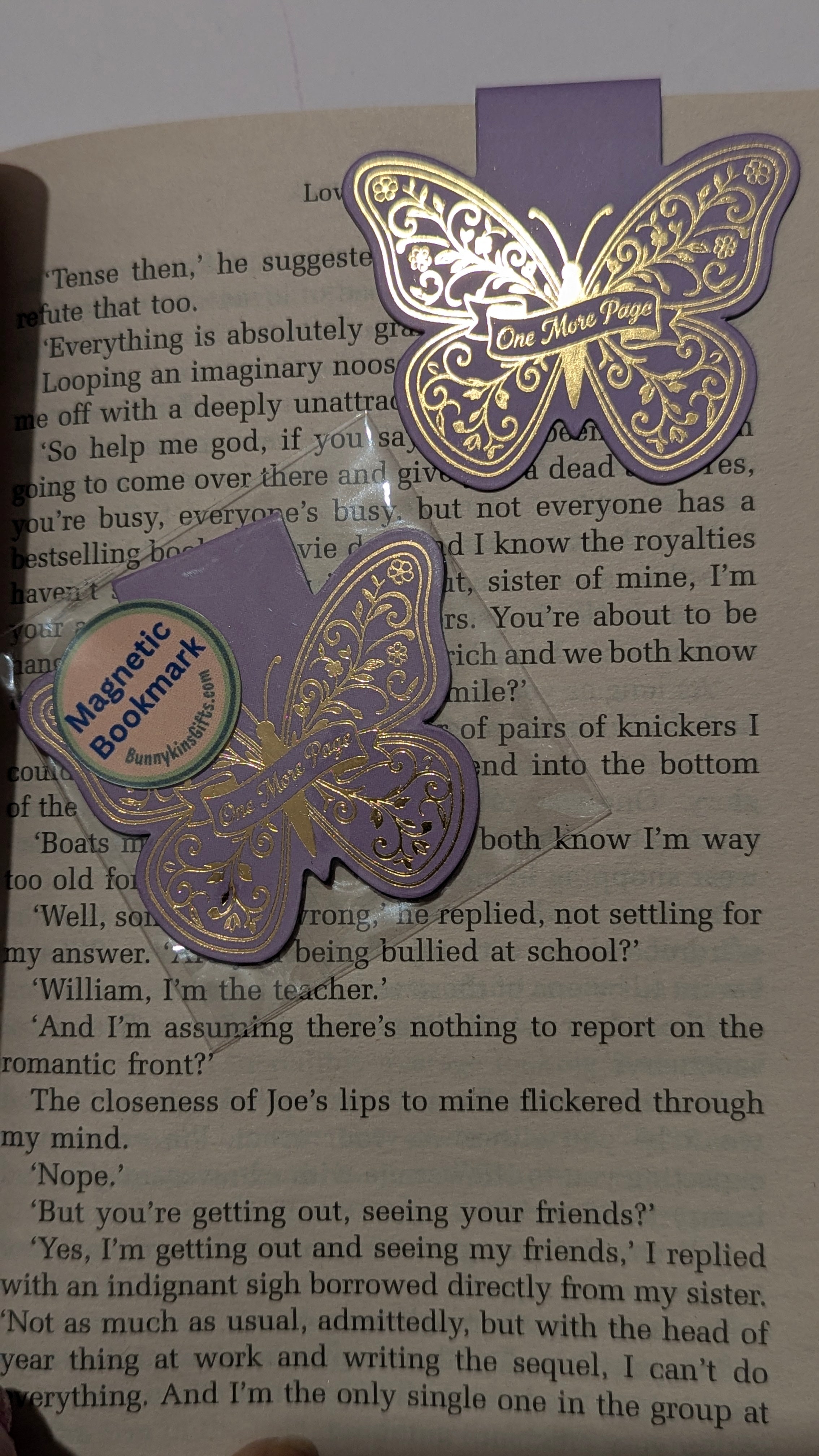 Lilac Butterfly Magnetic Bookmark