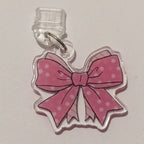 Pink Spotty Bow Kindle Charm for USB-C Port - Decorate your E-Readers or Phone