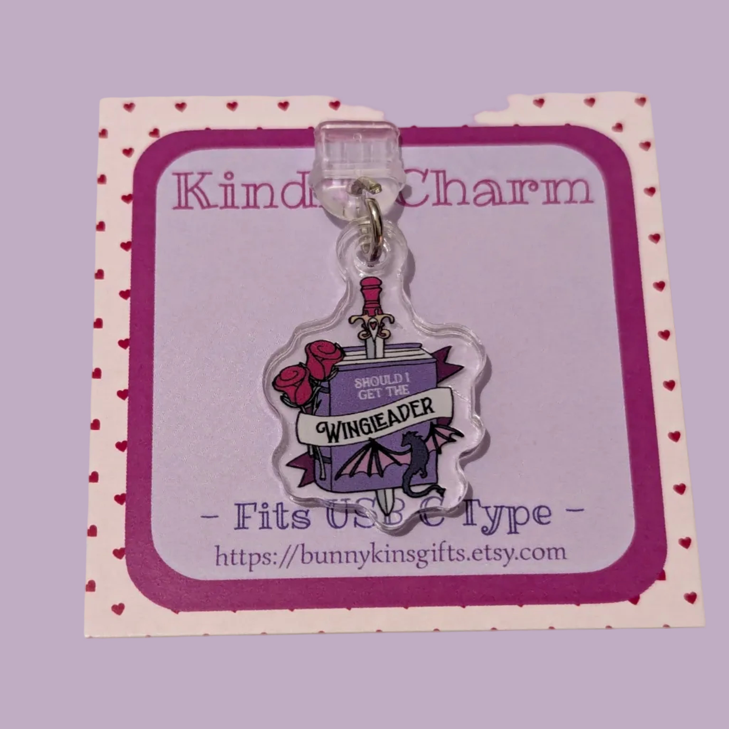 Wingleader Kindle Charm for USB-C Port - Decorate your E-Readers or Phone