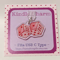 Decision Dice Kindle Charm for USB-C Port - Decorate your E-Readers or Phone