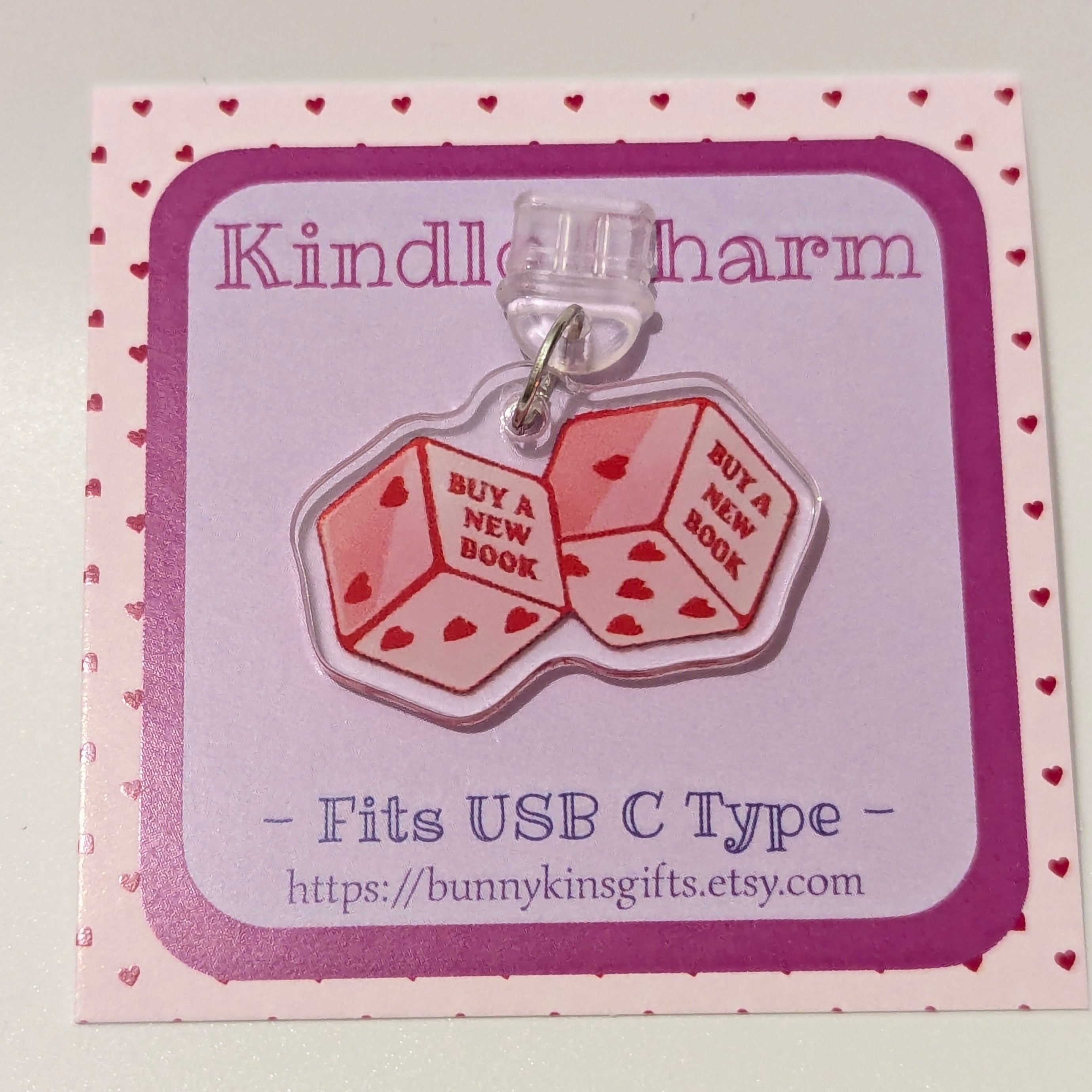 Decision Dice Kindle Charm for USB-C Port - Decorate your E-Readers or Phone