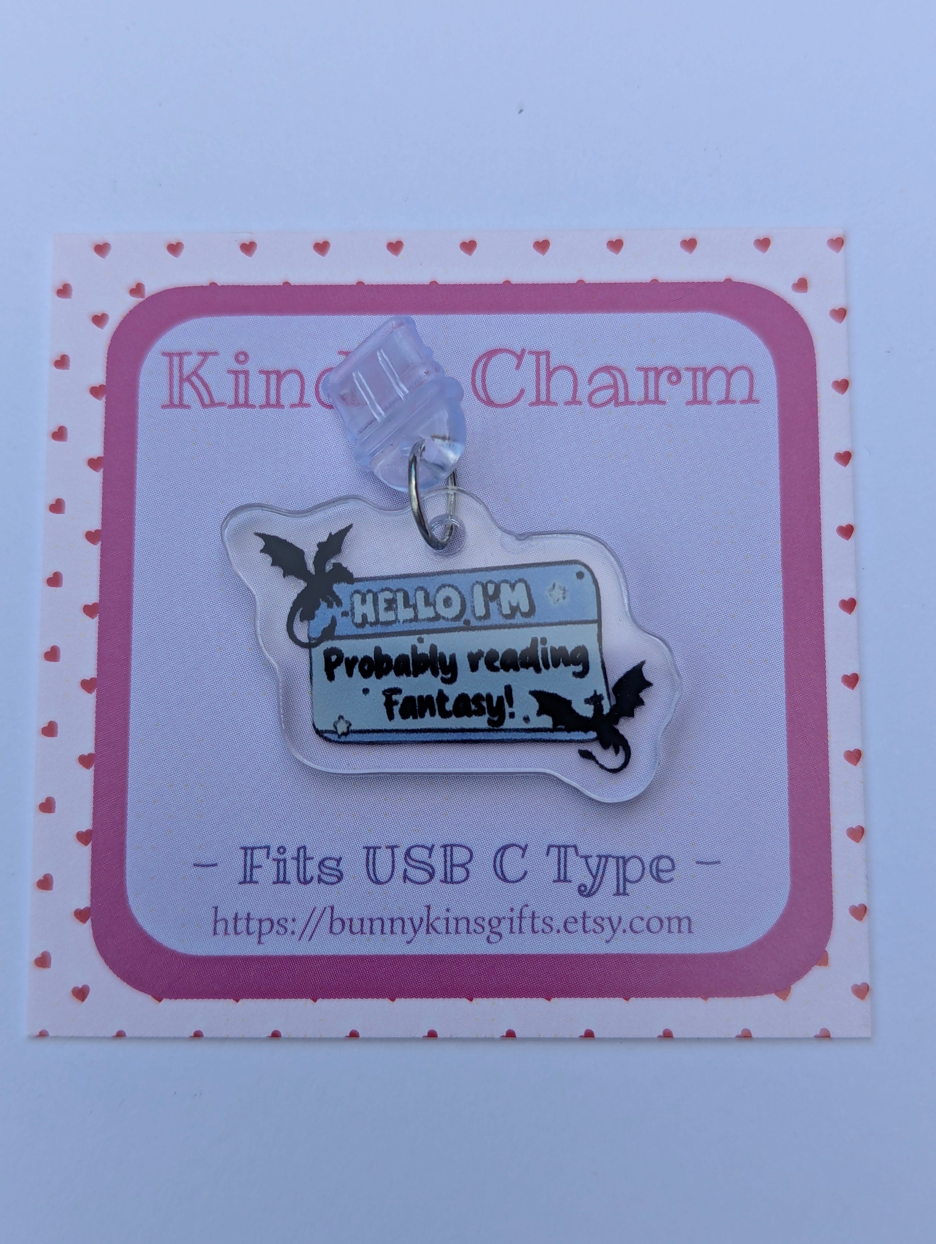Probably Reading Fantasy Kindle Charm for USB-C Port - Decorate your E-Readers or Phone