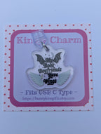 Book Boyfriends Have Wings Kindle Charm for USB-C Port - Decorate your E-Readers or Phone