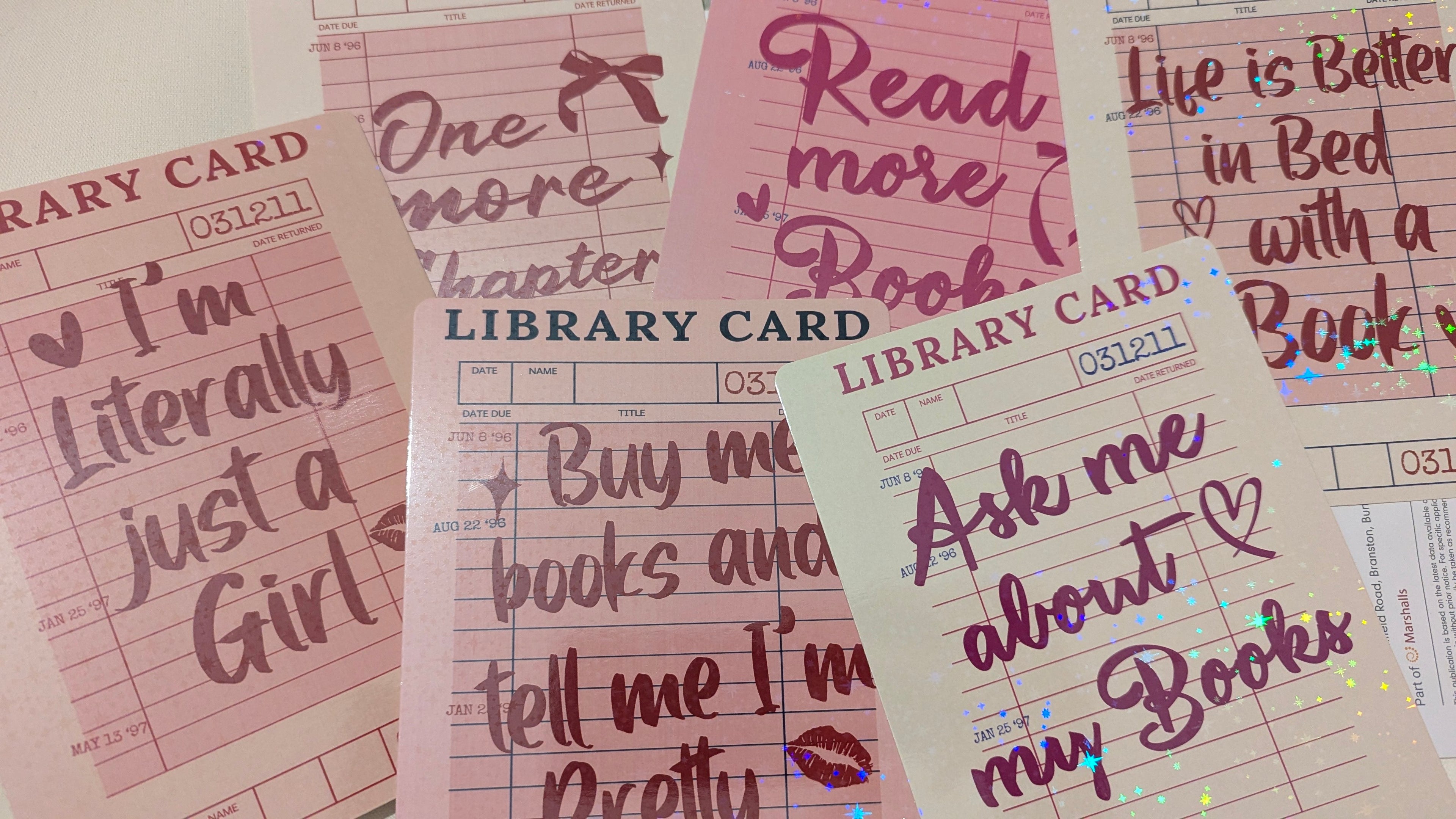 Kindle Inserts Mystery Pack - Library Card Bookish Themed