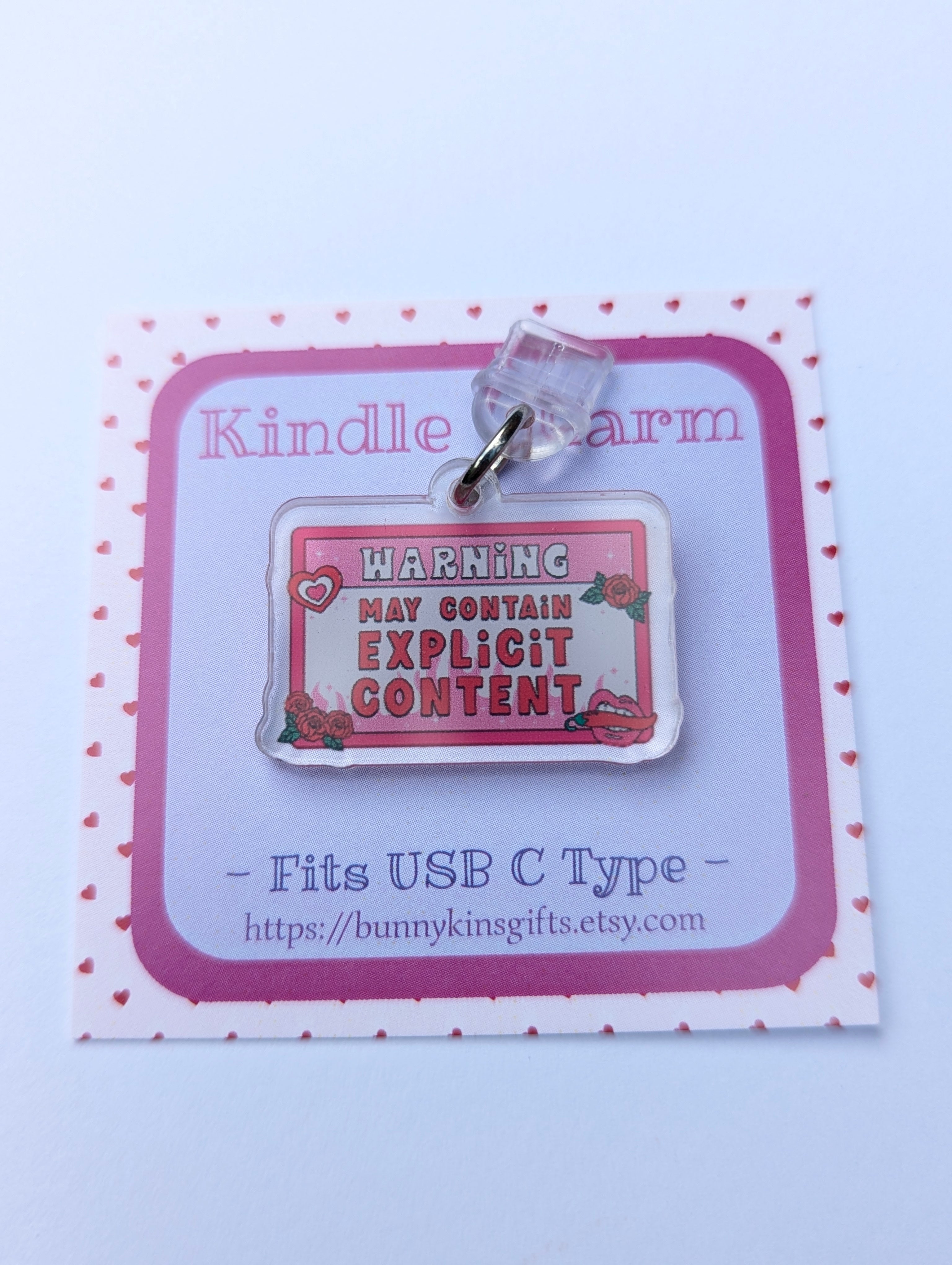 Explicit Content Kindle Charm for USB-C Port - Decorate your E-Readers or Phone