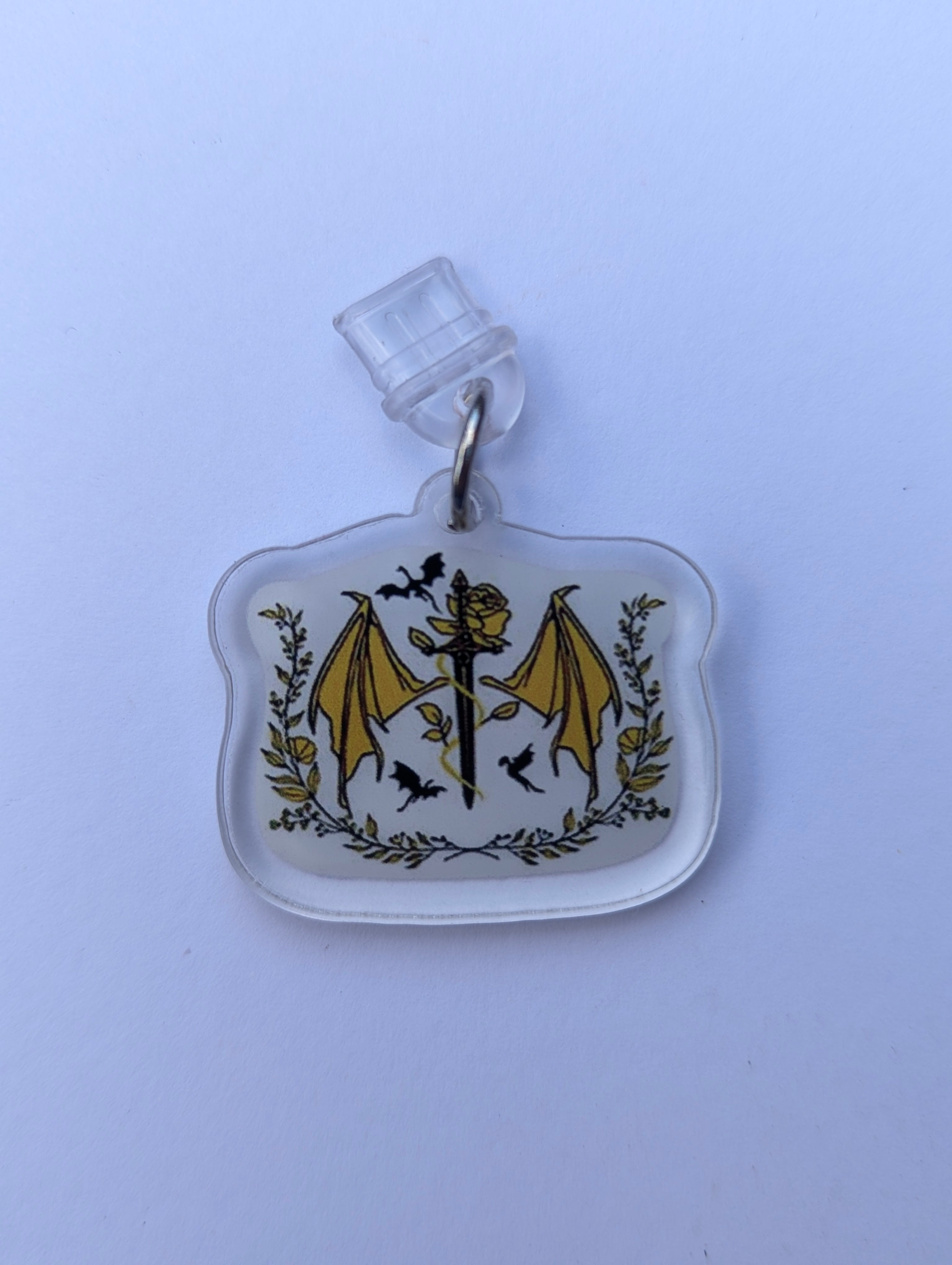 White Dragon Wings Kindle Charm for USB-C Port - Decorate your E-Readers or Phone