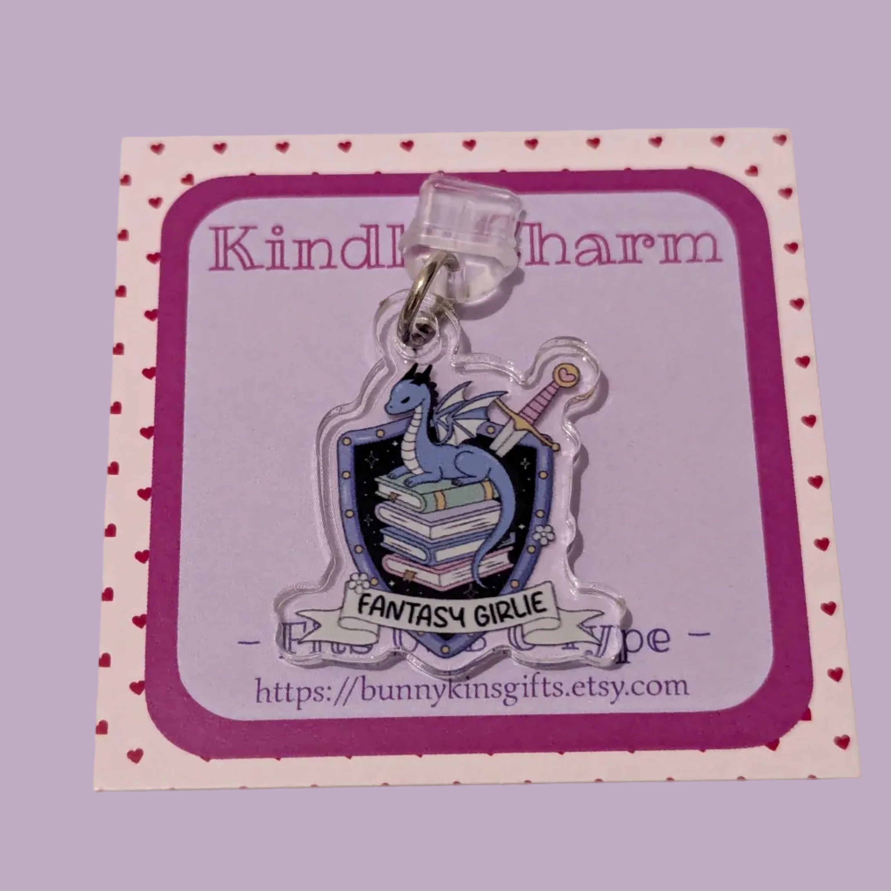 Fantasy Girlie Kindle Charm for USB-C Port - Decorate your E-Readers or Phone