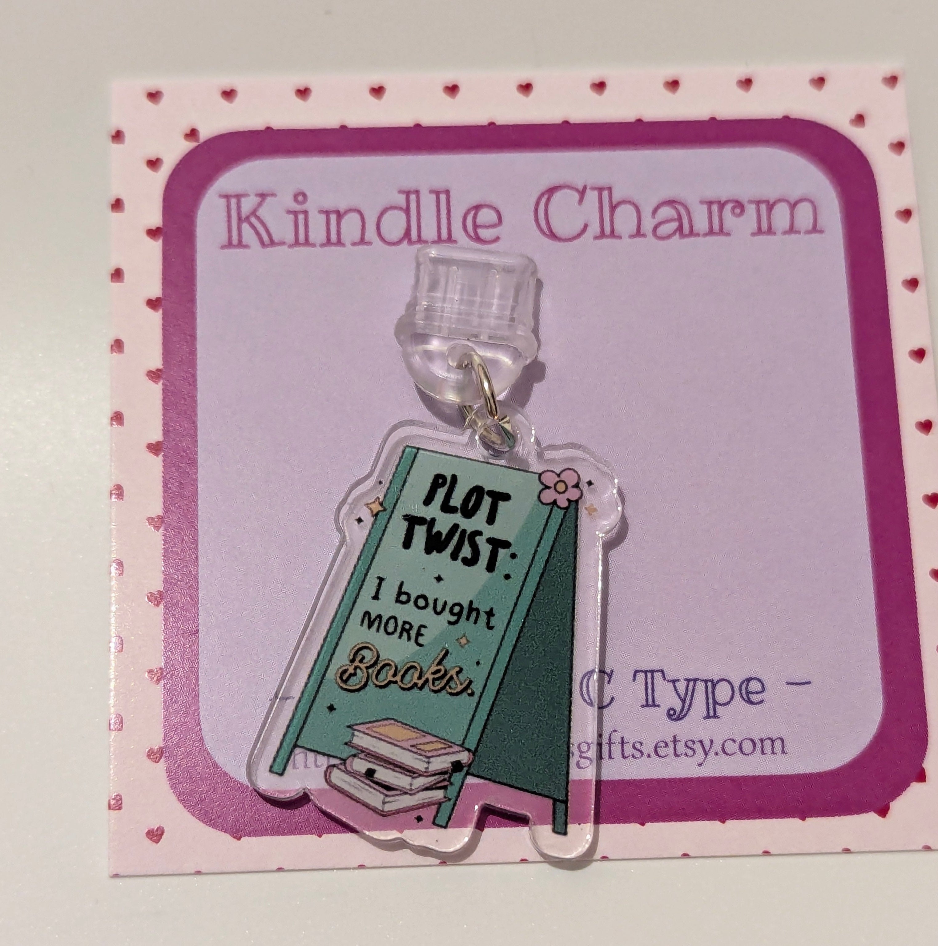 Plot Twist Kindle Charm for USB-C Port - Decorate your E-Readers or Phone