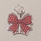 Pink Spotty Bow Kindle Charm for USB-C Port - Decorate your E-Readers or Phone