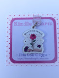 Run Little Mouse White Kindle Charm for USB-C Port - Decorate your E-Readers or Phone