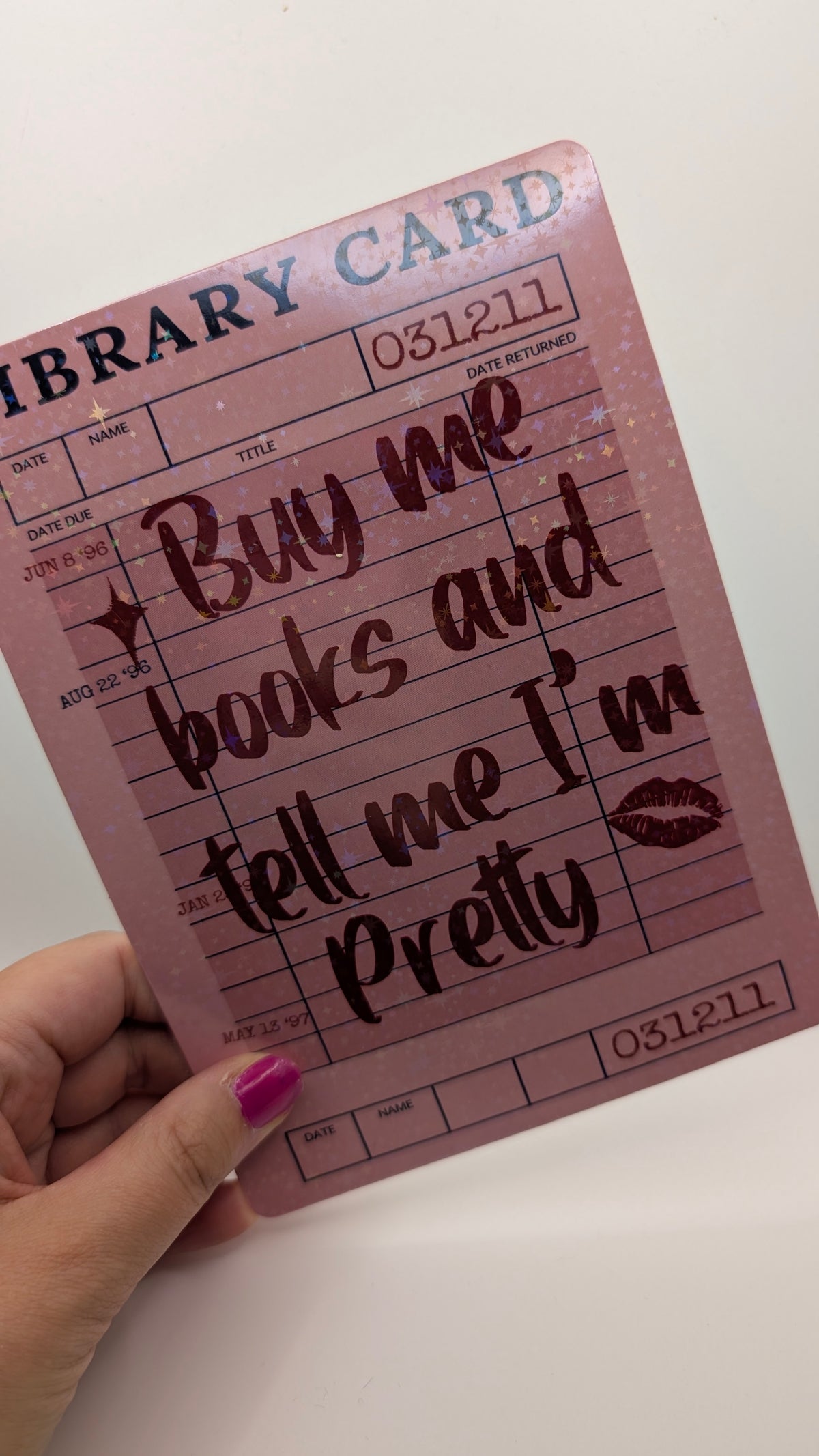 Library Card Style Kindle Inserts & Matching Magnetic Bookmarks