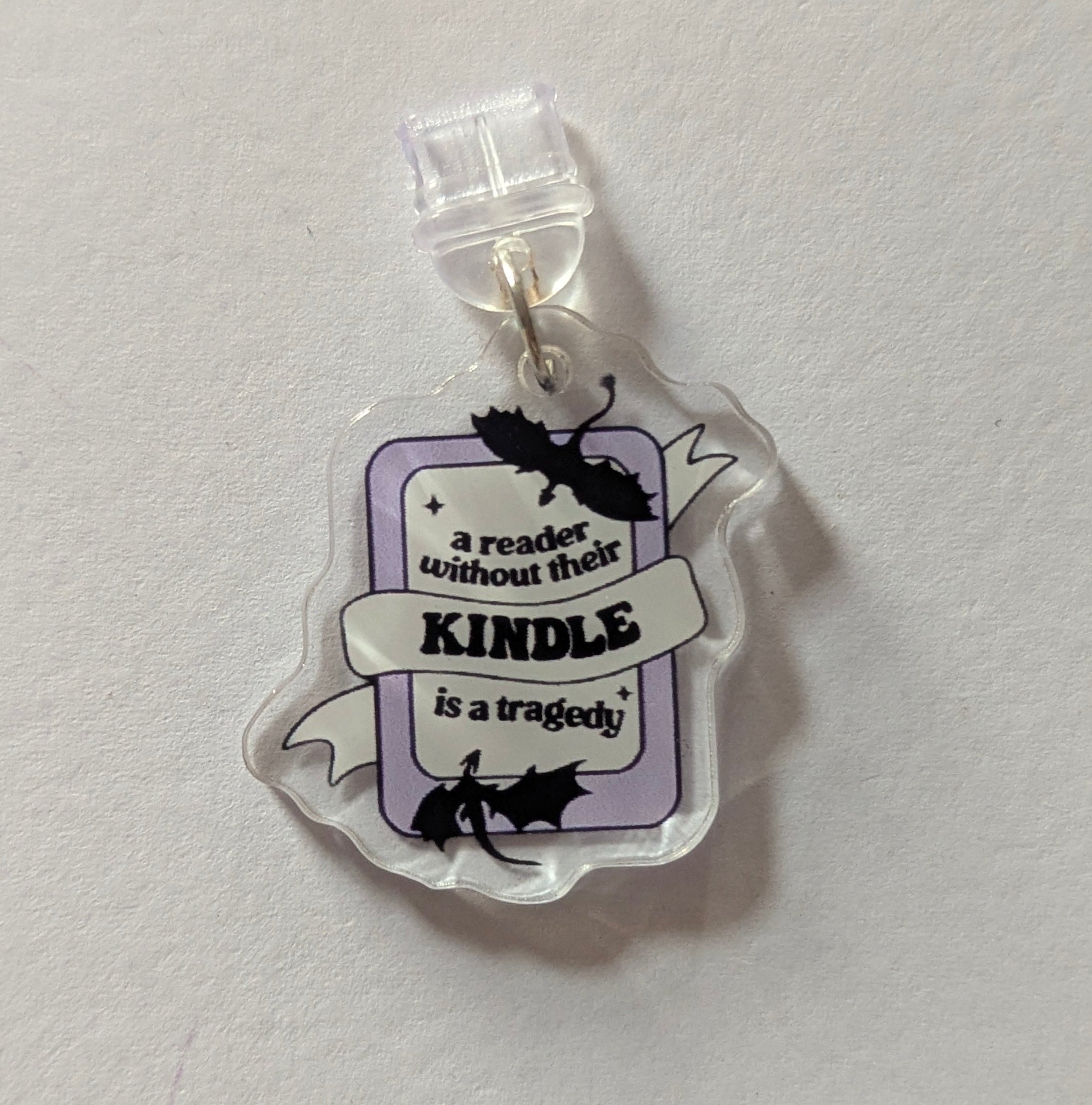 A Reader Without Their Kindle is a Tragedy Kindle Charm for USB-C Port - Decorate your E-Readers or Phone