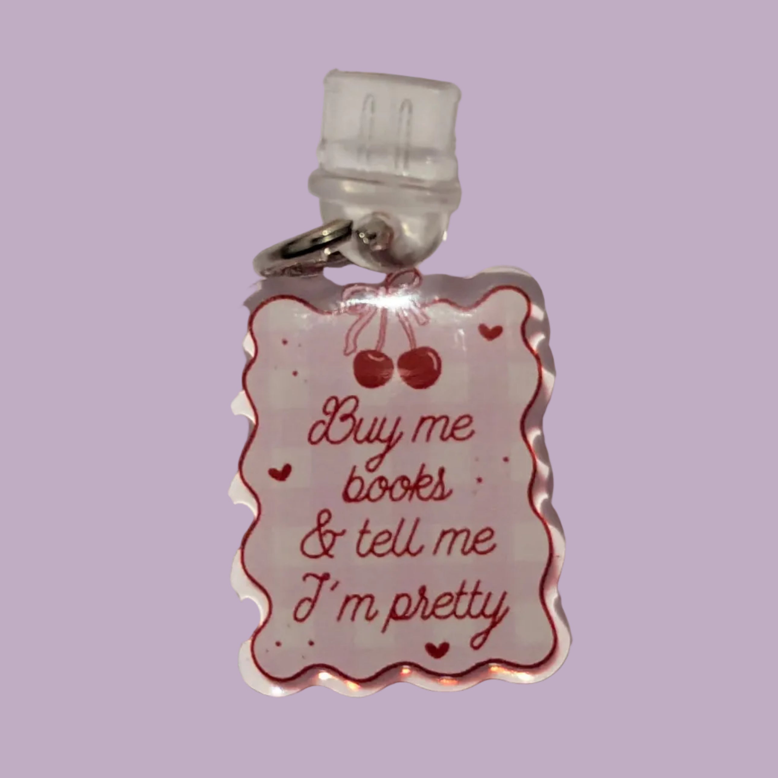 Deluxe Buy Me Books & Tell Me Im Pretty Kindle Charm for USB-C Port - Decorate your E-Readers or Phone