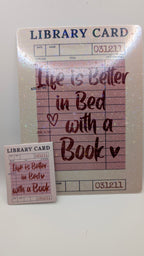 Library Card Style Kindle Inserts & Matching Magnetic Bookmarks