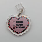 Reading Heart Kindle Charm for USB-C Port - Decorate your E-Readers or Phone