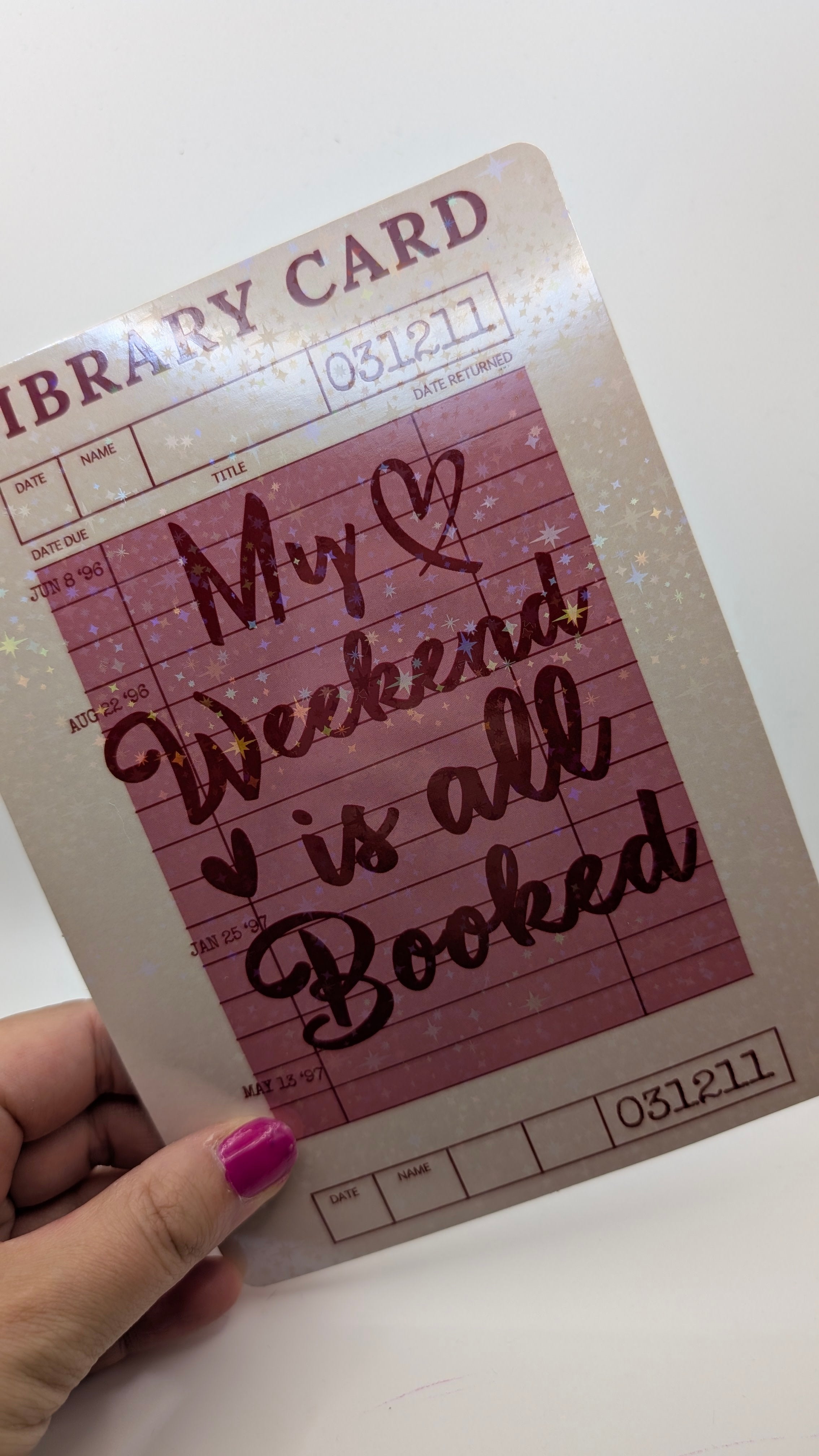 Library Card Style Kindle Inserts & Matching Magnetic Bookmarks