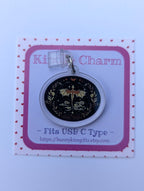 Black Dragon Wings Kindle Charm for USB-C Port - Decorate your E-Readers or Phone