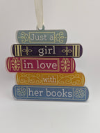 Just A Girl In Love With Her Books Bookshelf Decoration
