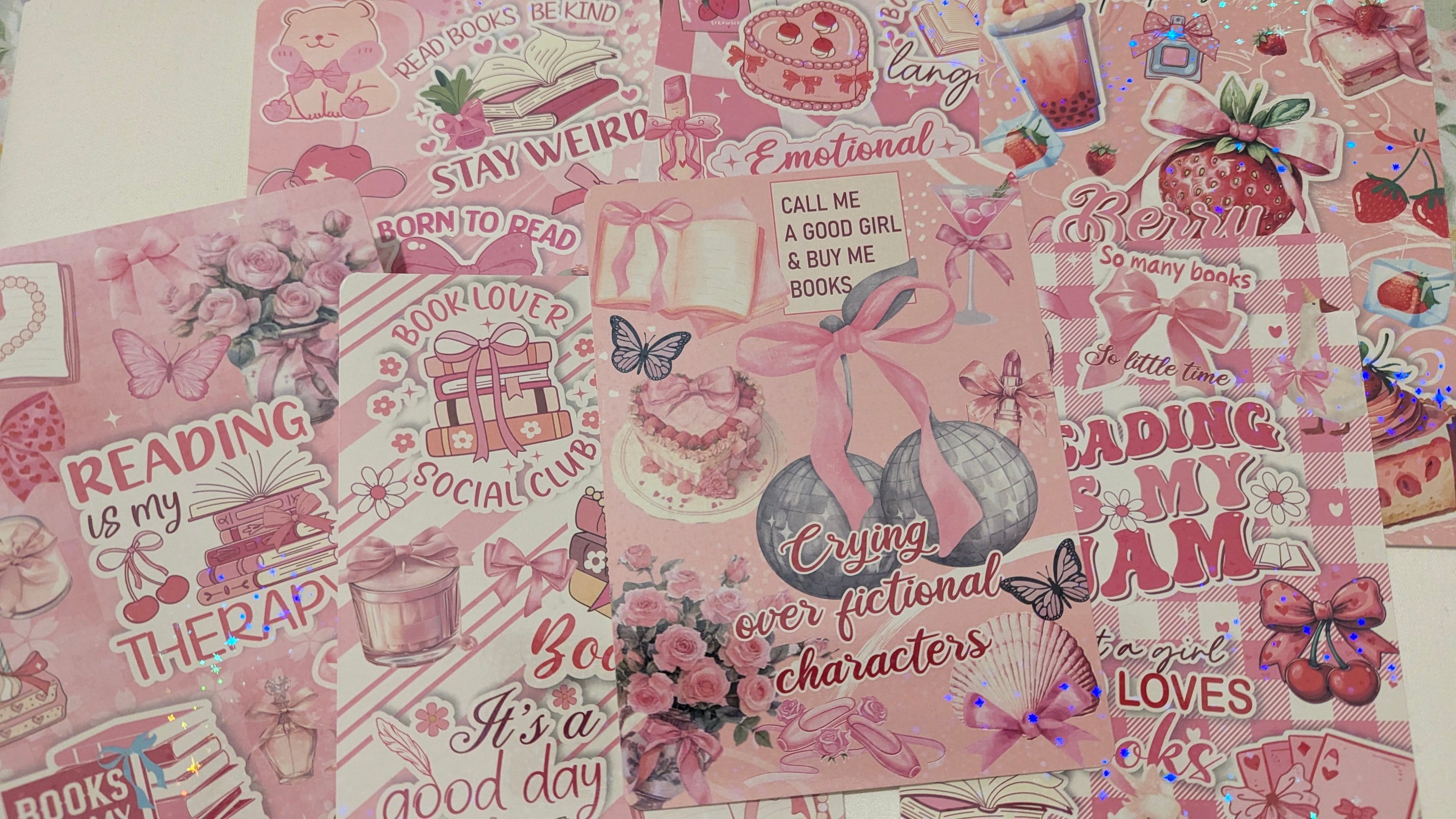 Kindle Inserts Mystery Pack - Pink Bookish Themed