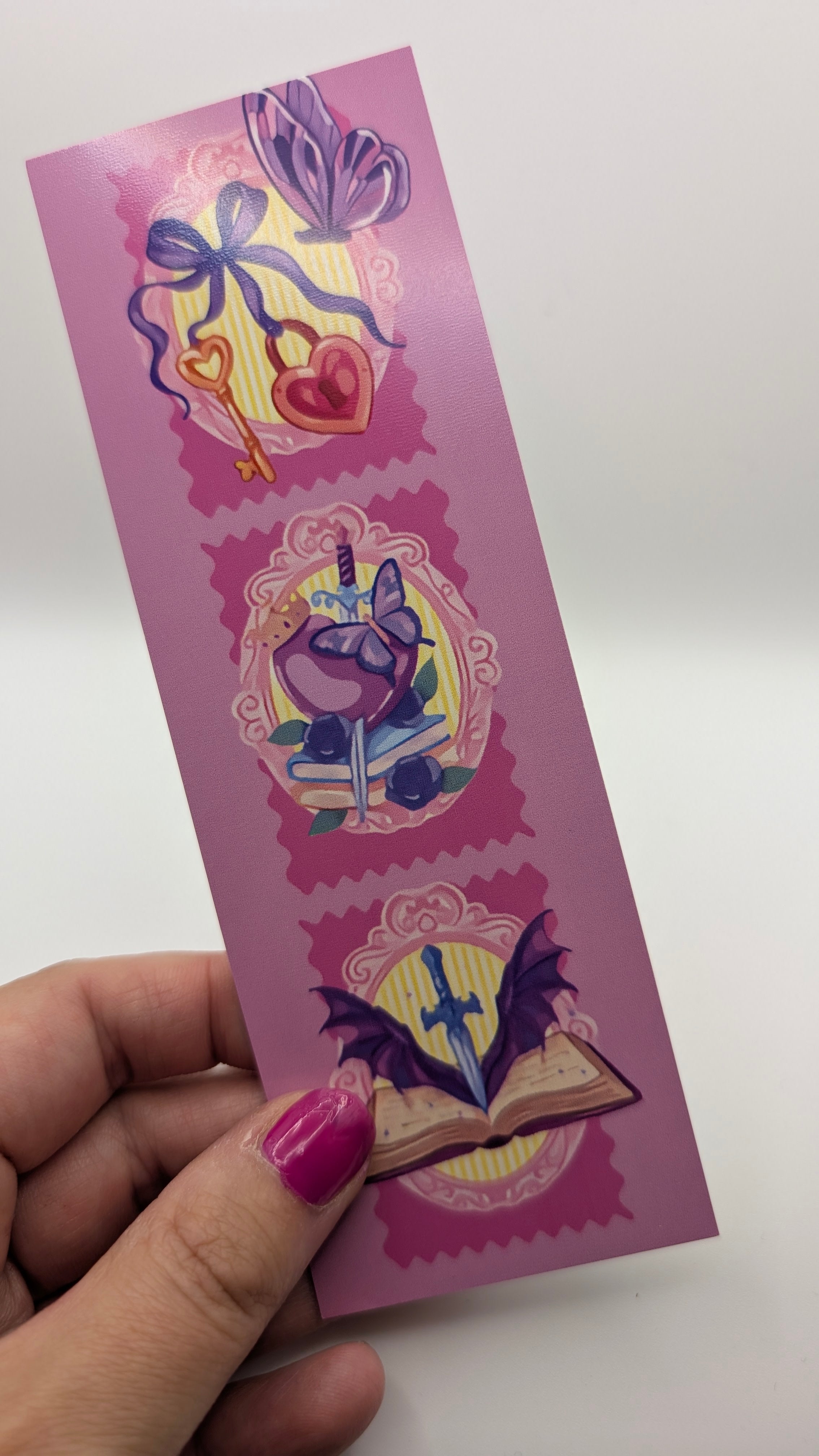 Pink Romantasy Elements Bookmark