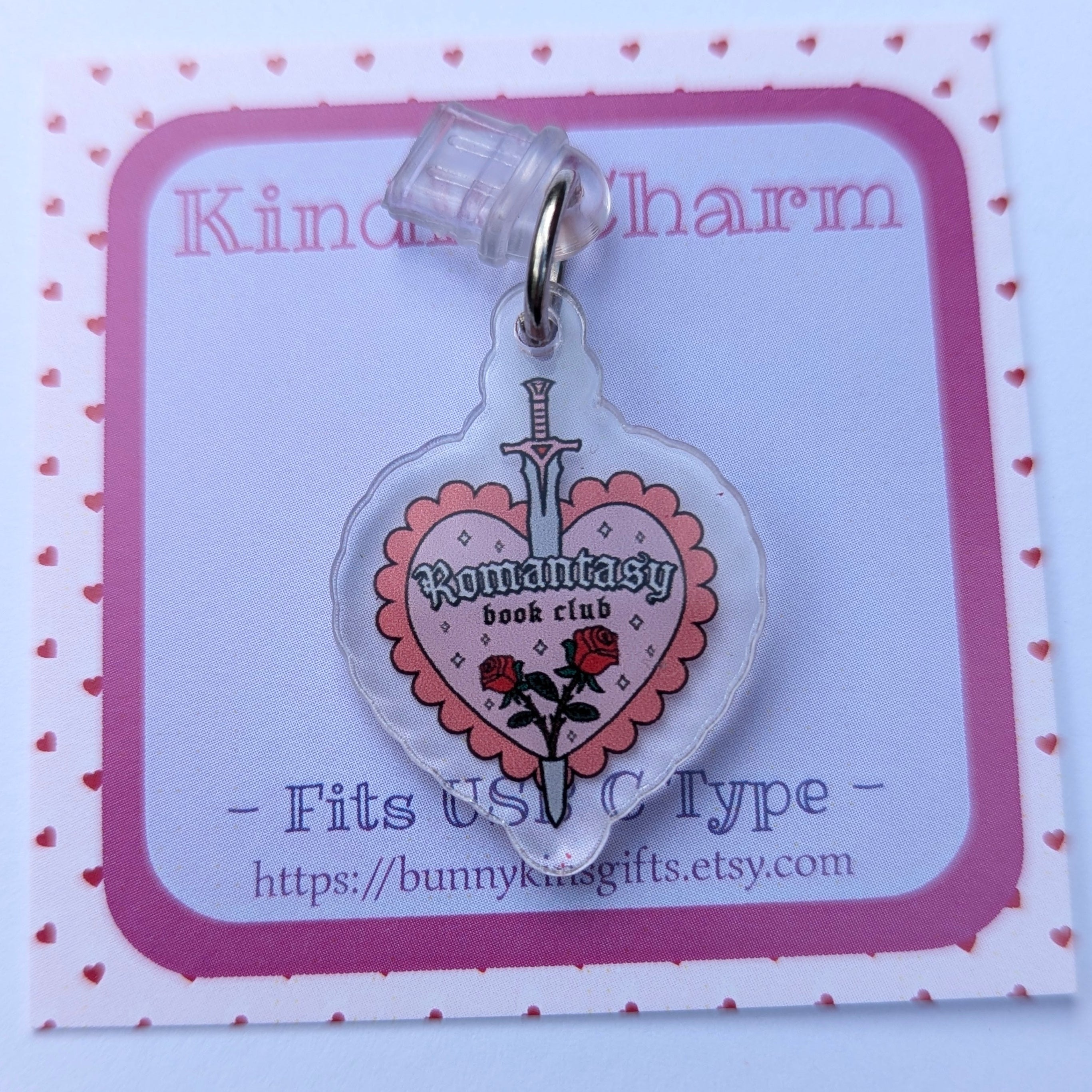 Romantasy Sword Kindle Charm for USB-C Port - Decorate your E-Readers or Phone