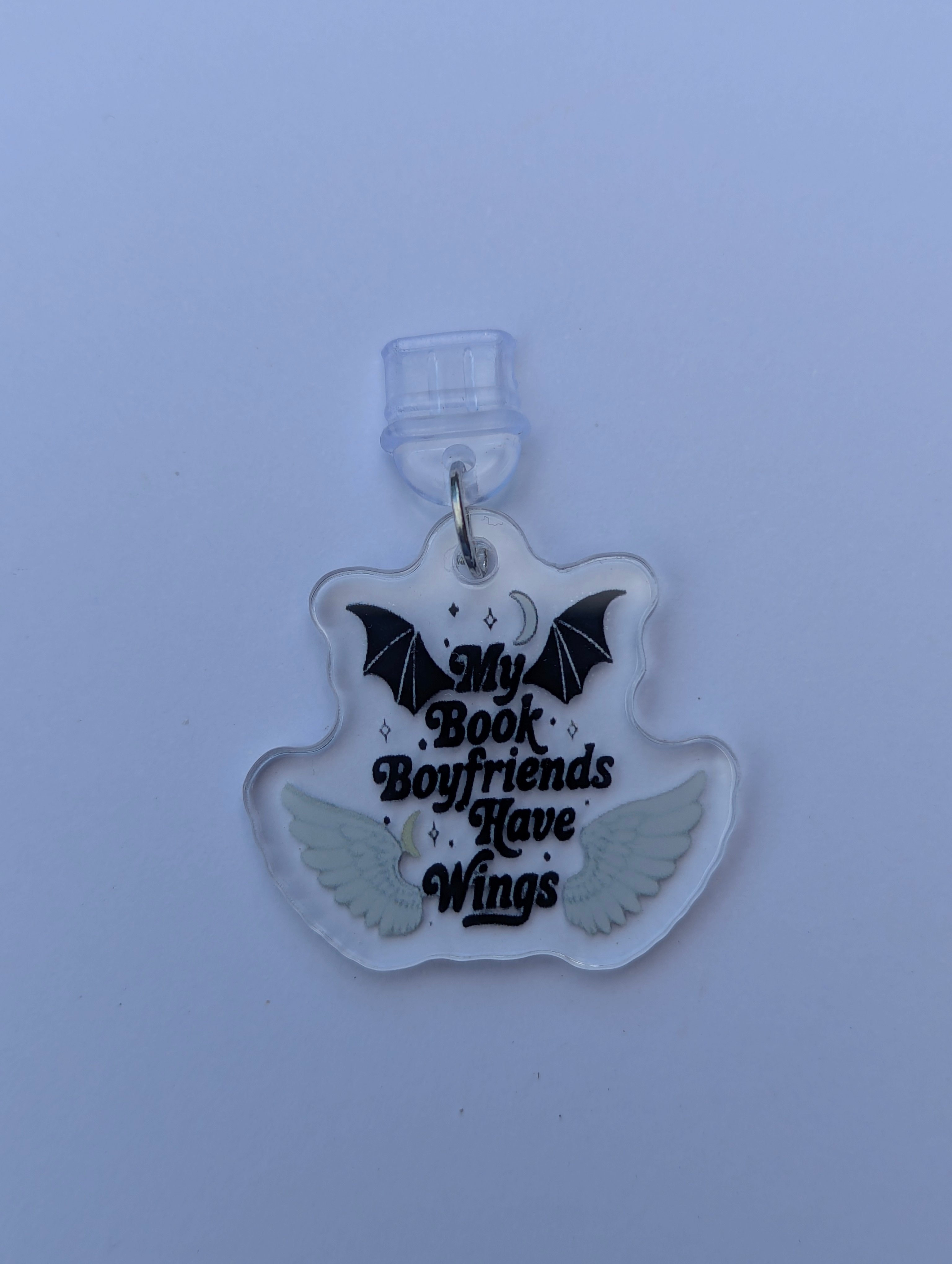 Book Boyfriends Have Wings Kindle Charm for USB-C Port - Decorate your E-Readers or Phone